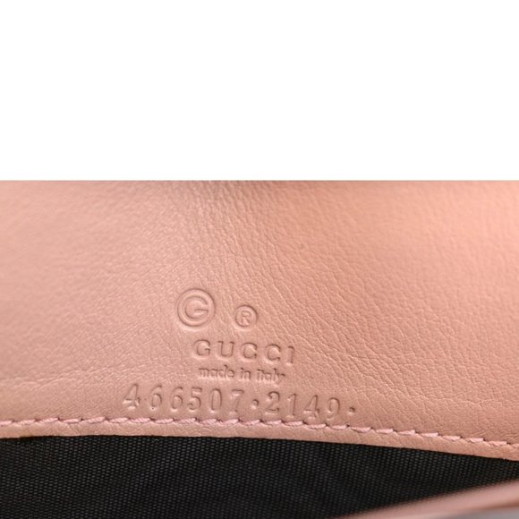 GUCCI  Micro GG ssima Leather Crossbody Wallet Pink